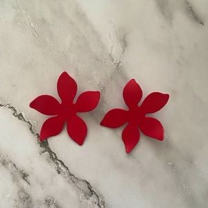 Tuckernuck Large Red Flower Earrings
